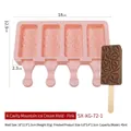 Moule à glace rose en silicone alimentaire à 4 cavités avec motif de pics montagneux - Rose