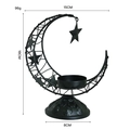 Black crescent moon and star metal incense burner with dimensions 18cm height and 15cm width - Large Moon Star Holder - Black