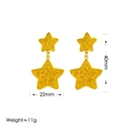 Goldene Titanstahl-Ohrringe in Sternform mit Textur, Maße 40mm x 22mm für Damen - Goldene Ohrringe