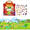 Reusable Zoo Park jelly sticker book set for kids with waterproof animal scene and handle - Zoo Theme