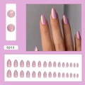 Set de uñas postizas almendradas rosa aurora con efecto sirena iridiscente - Aurora de Hada (S013) / 24 Piezas/Caja (Estilo Pegamento)