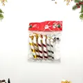 Detailed view of 6-piece 7cm Christmas candy cane hanging ornaments in retail packaging - Multicolor-7cm (Set of 6)