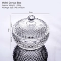 Small Nordic diamond texture clear glass candy jar with lid, size 8x8cm for storage - Pineapple Glass Fruit Box - Small