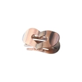 Brown and beige striped heart cut-out hair claw clip made of durable PC resin material - Iridescent Brown