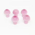 Set of 5 pink natural crystal mushroom ornaments for DIY micro landscape decoration - Rose Red Cat Eye
