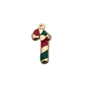 Kerst zuurstok hanger in rood, groen en goud voor het zelf maken van diverse sieraden - Rode en Groene Kerstzuurstok
