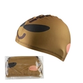 Brown cartoon bear swim cap for adults made of elastic polyester fabric - Funny Roach Pattern