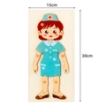 3D wooden puzzle of a cartoon nurse with 10 numbered parts for early childhood learning - Doctor