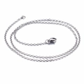 Polished silver stainless steel O-chain necklace with secure lobster clasp on white background - 500*2mm