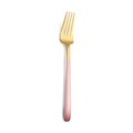 Forchetta da bistecca in acciaio inox rosa e oro dal design minimalista elegante - Forchetta da Tavola Rosa e Oro