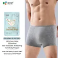 Set van 3 wegwerp katoenen heren boxershorts grijs XL met EO-sterilisatie - XL / Heren slips 3 stuks XL