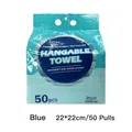 Blue hanging box of disposable microfiber kitchen cleaning cloths with 50 sheets - 22*22cm/50 Sheets / Blue