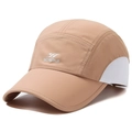 Khaki and white breathable mesh baseball cap with SDSRUI logo for outdoor sports - Adjustable / Khaki