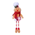 Gnomo de hombre de jengibre con piernas de cuentas de madera y pantalones a cuadros - Estilo Masculino - Gorro de Cocinero y Bufanda Hombre de Jengibre