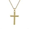 Men's S925 silver necklace with golden cross pendant and twisted rope chain - NMN01-Cross Gold Necklace