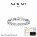 S925 sterling zilveren bubble tennisarmband met glanzende 5mm moissaniet stenen - 5mm Bubbelarmband (MSB0213) / 17cm (Met GRA-certificaat)