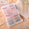 Transparent plastic press-on nail storage box for 28 sets, size 24x16.7x2cm - Medium Storage Box