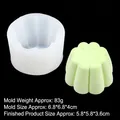 Stampo in silicone Canelé per candele fatte a mano con modello di budino verde chiaro - 3# Stile Cilindrico Ondulato (B540) / Trasparente