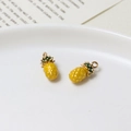 Miniature yellow enamel pineapple pendant for DIY jewelry earrings and bracelet making - 12#Pineapple (6*14mm)