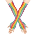 Guantes de rejilla arcoíris con malla elástica hueca para ropa de fiesta festiva - Rejilla Arcoíris