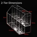 2-tier clear acrylic tiered desk organizer with compartments for pens and stationery - Integrated Double Layer Style