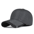 Dark grey quilted baseball cap with ear protection and SPORT FASHION woven label - Gray / Adjustable