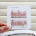 Roze cat-eye plaknagels met luipaardprint, sterren en strass steentjes, lange ronde vorm - XS / Roze Luipaard Ster Kattenoog Stijl (FM297)