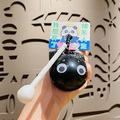 Creative black wooden fish stress relief keychain with cute panda theme tag - Knocking Wooden Fish Hand Strap - Black