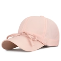 Light pink quick-dry baseball cap with a decorative bow and breathable mesh fabric - Pink
