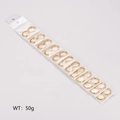 Orecchini a cerchio aperti classici da 2,5 mm in oro, confezionati in buste trasparenti - Medio (Filo 2.5mm / Interno 12.5mm)