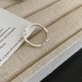 Silver minimalist open ring with Smooth waters run deep engraved quote on metal band - Smooth Waters Engraved Open Ring (J3560)