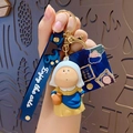 Porte-clés artiste La Laitière avec bracelet en silicone bleu et clip doré - Artiste Dodue-La Laitière