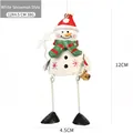 Kerst sneeuwpop metalen hanger met rode muts en gestreepte sjaal, 12x4.5cm decoratie - Witte Sneeuwpop