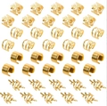 30-piece golden dreadlock jewelry set with leaf and floral charms and spiral cuffs - 40PCS / Gold