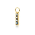 Elegant S925 silver earring pendant with four graduated blue zircon stones in gold finish - Style H (Blue Gradient)