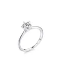 Anello classico in argento sterling S925 con zircone tondo montato su sei griffe - US 5 / Argento