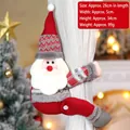 Abrazadera de cortina de Papá Noel para decoración navideña, muñeco de punto rojo y blanco - Papá Noel