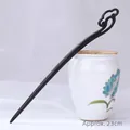 Classic black sandalwood hair stick with hollowed cloud carving and 23cm length - Sunset Cloud - 23cm