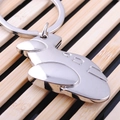 Polished silver metal airplane keychain fighter jet model pendant with mirror finish - GX-116 Airliner