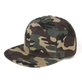 Detail view of the woodland camouflage pattern and durable twill fabric on flat brim cap - Camouflage 1#