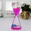 Clessidra liquida rosa a forma di diamante con balene per decorazione da scrivania - Diamante Piatto Rosa