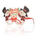 Cartoon Christmas glasses with snowman and Merry Christmas text for party props - Snowman with Bow Tie Style (W-WS102#)