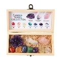 Coffret en bois Chakra Travel Collection avec divers cristaux naturels et pierres précieuses - Ensemble de Boîte en Bois de Bloc d'Améthyste