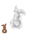 3D Hasen Silikonform mit Herz für DIY Osterkerzen, Abmessungen 13,5x7,6x7,4 cm groß - Nr. 4 Herz Hase (2,6 cm Dicke)