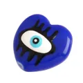 Dark blue heart-shaped evil eye bead with natural freshwater pearls for DIY jewelry - Deep Blue/Heart Evil Eye (M654238D1-Blue)