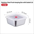 Large square stainless steel food container with clear lid and red vent valve - 201 Stainless Steel / Sealed Lid Single / Square Large/Sealed Lid