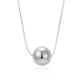 Collana a catena serpente in acciaio inossidabile argento con ciondolo a sfera lucida - Sfera 8mm / Argento