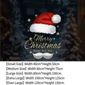 Red Christmas hat static window sticker with gold Merry Christmas lettering decor - Small (40x50cm) / SDUV-306B