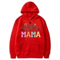 Felpa rossa con cappuccio Mama Est 2025 Coquette con lettere floreali e tasca frontale - S / Rosso