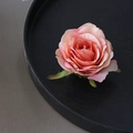 Pink fabric rose flower hair clip with realistic silk petals and natural color gradient - Angel Rose / Korean Pink